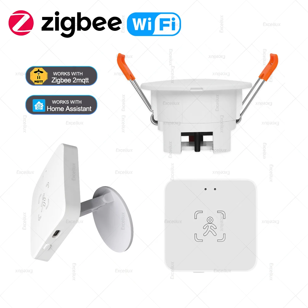 WiFi/Zigbee Human Presence Detector With Lux Detection Radar Detector Microwave Motion Sensor Support Zigbee2MQTT Home Assistant