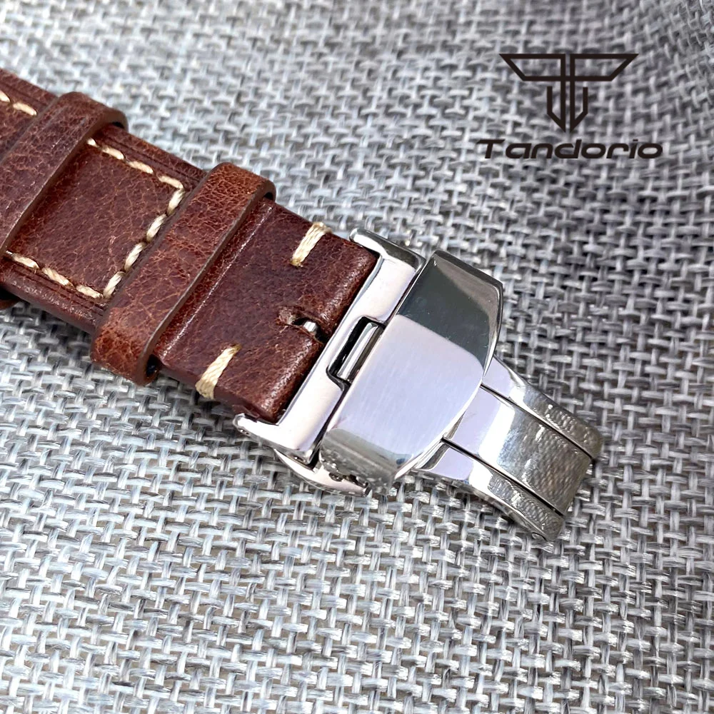 Tandorio 36 mm modische 20BAR automatische Tauchfliegeruhr für Herren und Damen NH35/PT5000/Miyota8215 Movt Saphir-Armbanduhr, grüne Lume – Detail 7