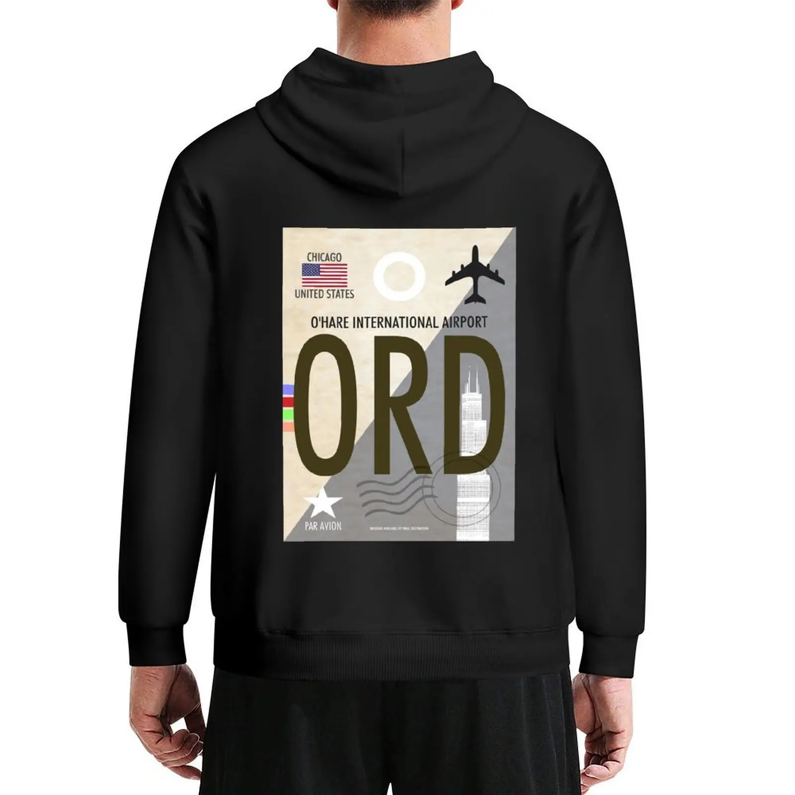

O'HARE INTERNATIONAL AIRPORT CHICAGO Luggage Tag Baggage Tag Airport Code ORD CHICAGO ILLINOIS UNITED STATES USA Hoodie
