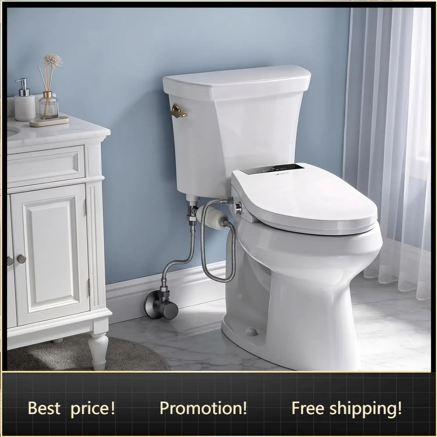 Brand new fast shippingBestsellerElectric Bidet Toilet Seat with Auto Open & Close Lid, Digital LED Display, Heated Seat, Night