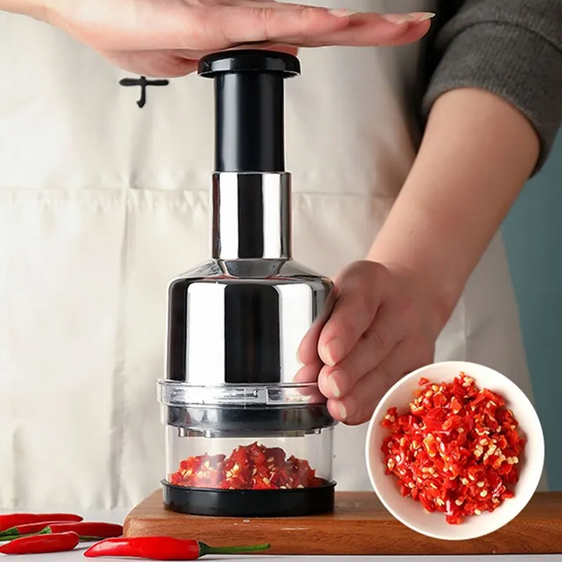 Pressed Garlic Chopper Handheld Slap Press Chopper Mincer for Nuts Efficient Onion Garlic Fruit Vegetable Tools Kitchen Gadgets
