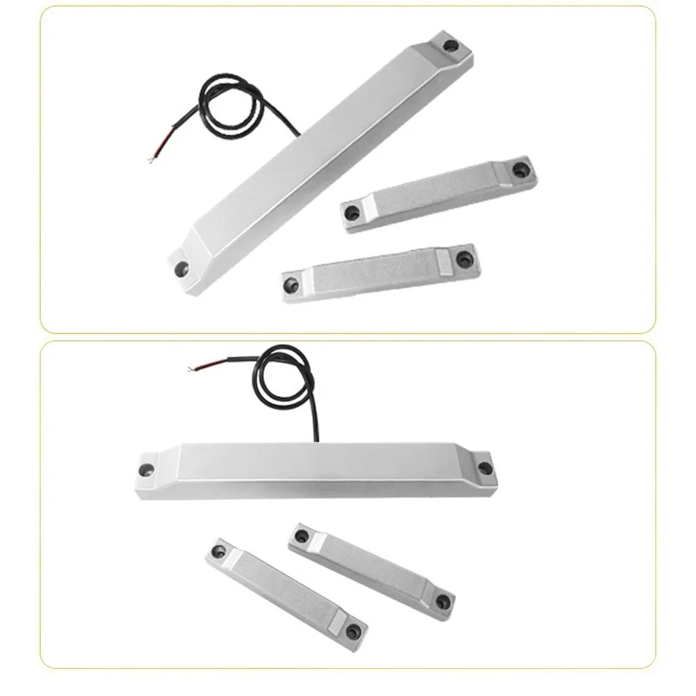 Wired Door Sensor Magnetic Door Switch Home Security Silver Magnetic Door Switch Detector Aluminum Alloy Component