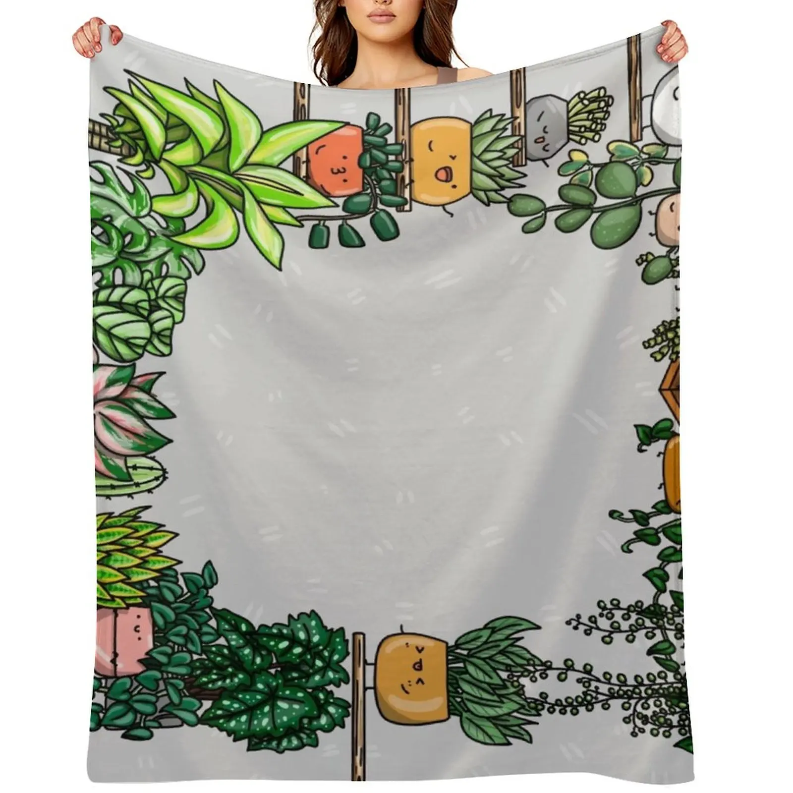 

Plant buddies all around Throw Blanket bed plaid Soft Luxury Brand Sofa Throw Blankets