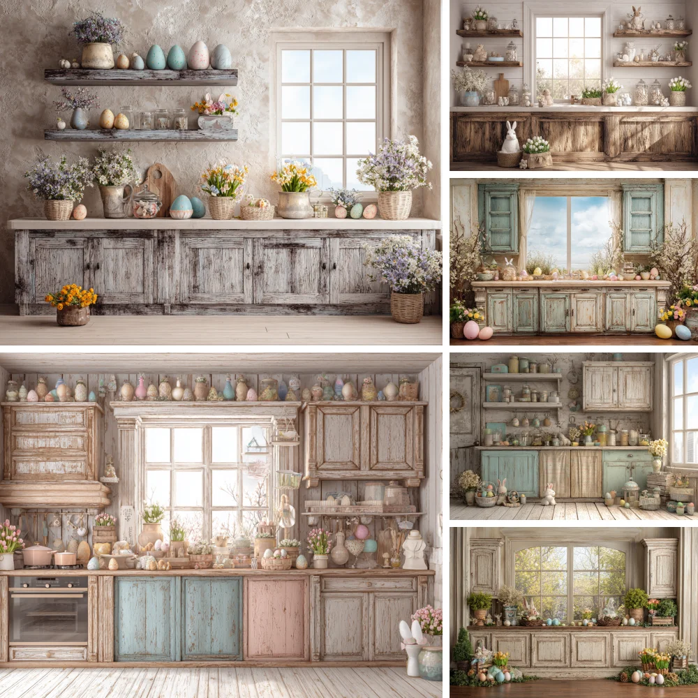 

Photography Backdrop Easter Spring Easter Kitchen Decoration Newborn Baby Shower 1st Party Backgrounds For Photographs