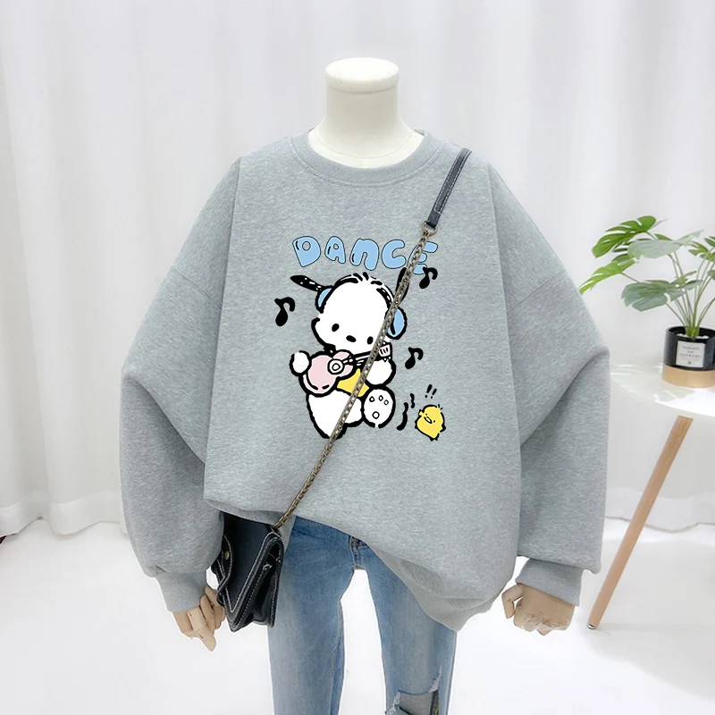 Autumn Y2k Chic Loose Casual Hoodies Women Clothing New Fashion O-neck Sweatshirts Cartoon Printed Pullovers