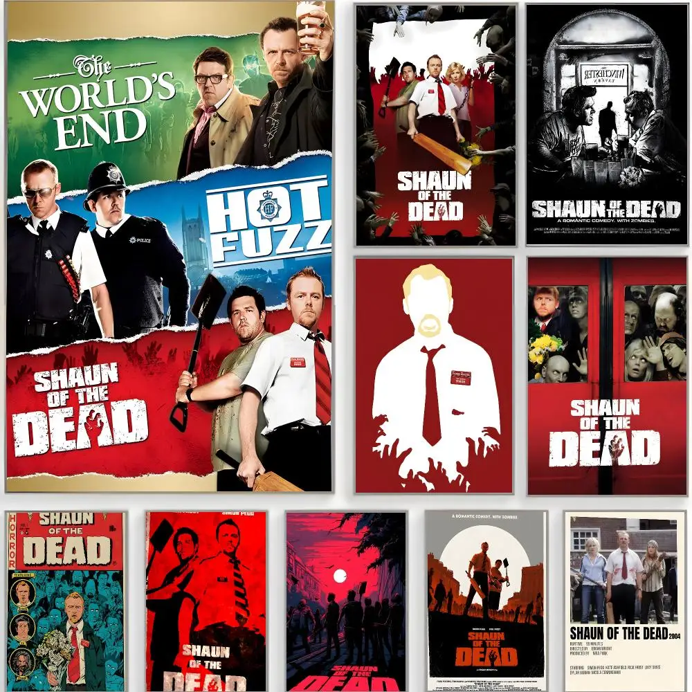 zombie comedy s-Shaun of the Dead Poster Classic Wall Art  Home Decor  Peel and Stick Unframed