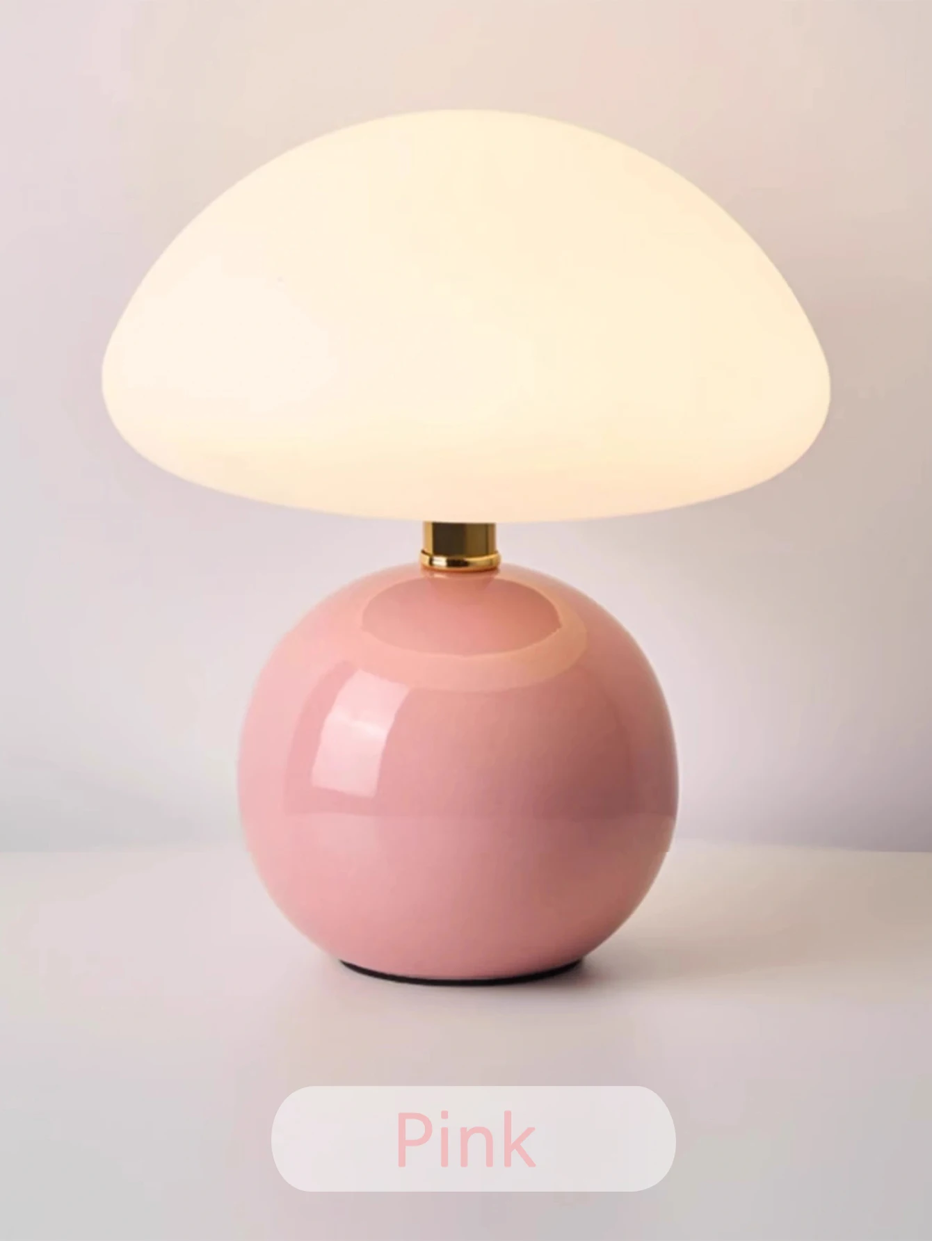 Mushroom Small Table Lamp Cream Roller Molded Ceramic Atmosphere Lamp Eye Protection LED Lamp Bedroom Headboard Decoration Light
