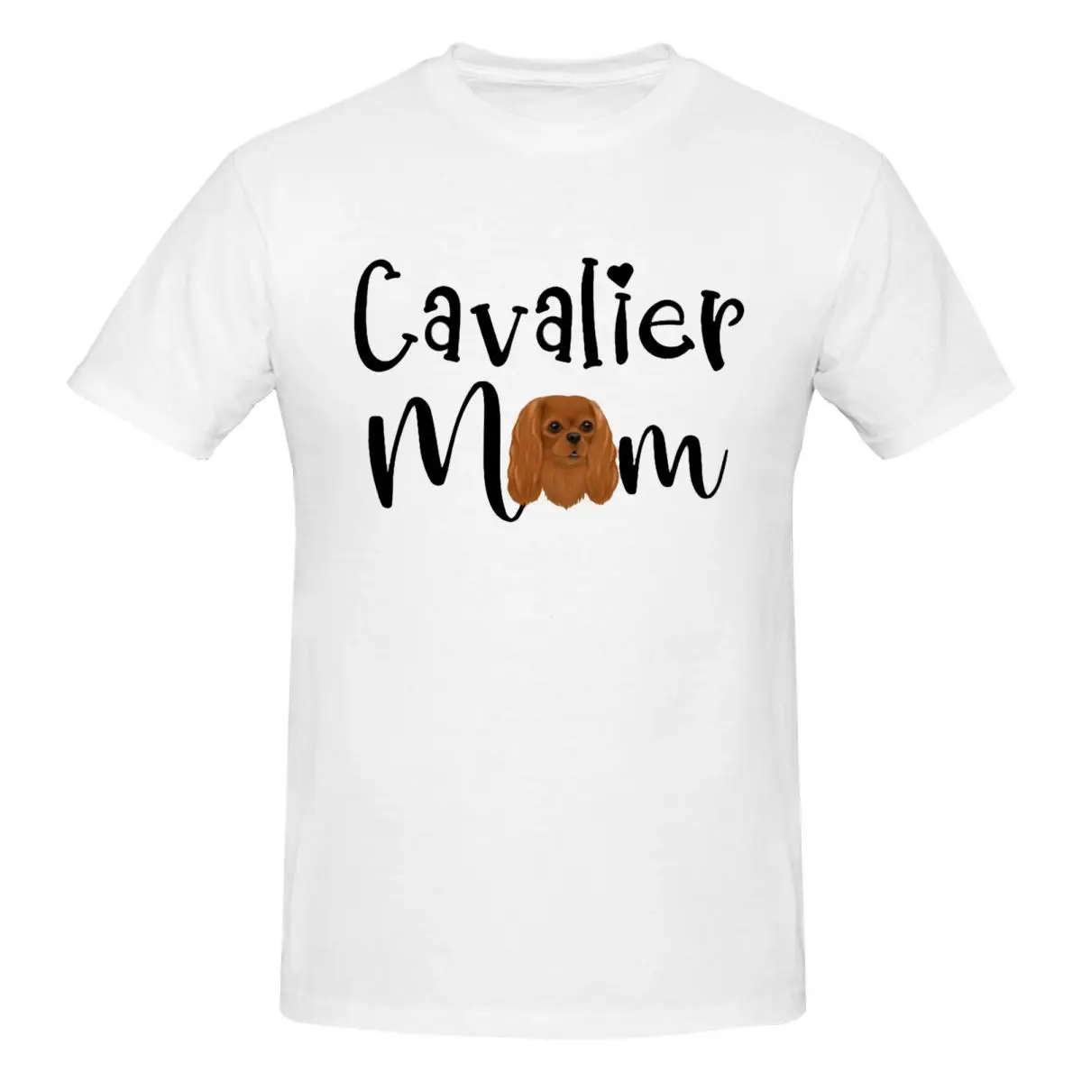 Camiseta Ruby Cavalier King Charles Spaniel para mamá, camisetas clásicas de talla grande, camisetas de algodón con cuello redondo para hombre, camisetas cortas de verano para hombre