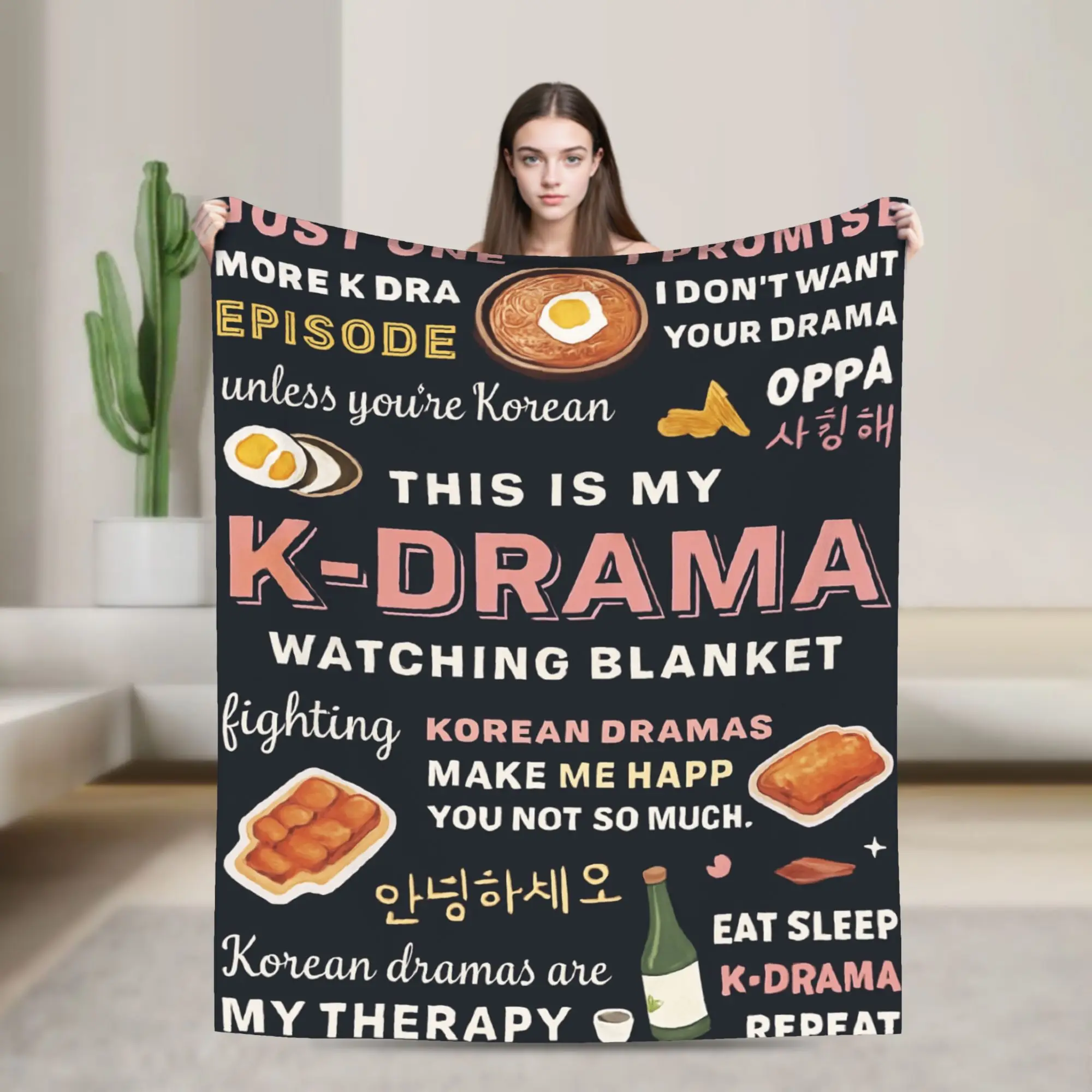 K-Drama K Pop  Korean  Blanket  Travel Office Flannel Throw Blanket For Outdoor Warm Custom DIY Quality Bedspread Gift