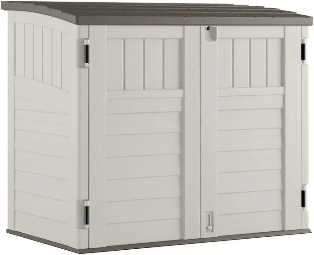 34 Cubic Feet Horizontal Backyard Storage Stow Away Shed Ivory (4 Pack) Sturdy and Durable Superior Quality