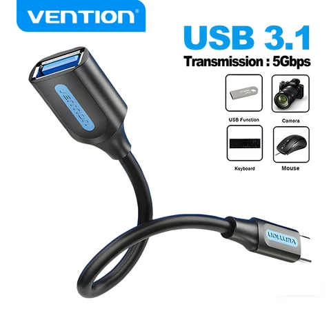 Vention OTG C Type Adapter OTG Cable Type C to USB A 3.0 2.0 Female Cable Adapter for MacBook Pro Xiaomi Mi 9 Type-C Converter