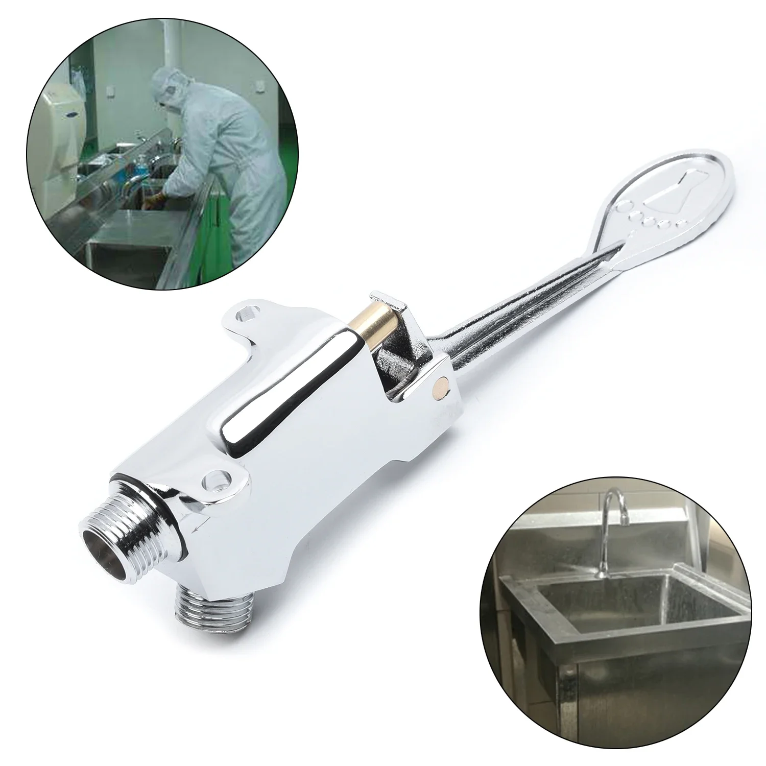 1 set Foot-operated Pedal Control Switch Tap Valve Copper Faucet Basin Single Cold Water Tap Hotel Pedal Water Faucet hardware