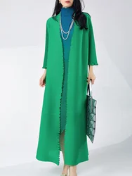 YUDX Miyake Pleated Autumn New Texture Trench Coat Plus Long High-grade Robe Coat Spring 2025 New