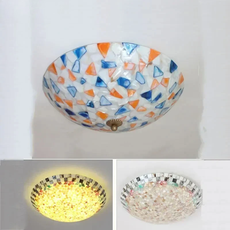 Ceiling Lights  Home Decor for Living Room  Bedroom Lamp Shell Glass Lighting Fixtures Chandeliers