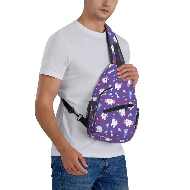 مخصص الأسنان طبيب الأسنان الأسنان الرافعة Crossbody على ظهره الرجال موضة طب الأسنان الكتف حقيبة صدر للرجال لركوب الدراجات التخييم Daypack