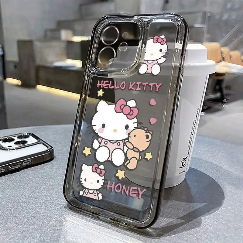 Sanrio Hello Kitty Cute Phone Case For iPhone 15 14 13 12 11 Pro Max 7 8 Plus XR XS MAX Y2K Girl Lovely Anti Fall Back Cover