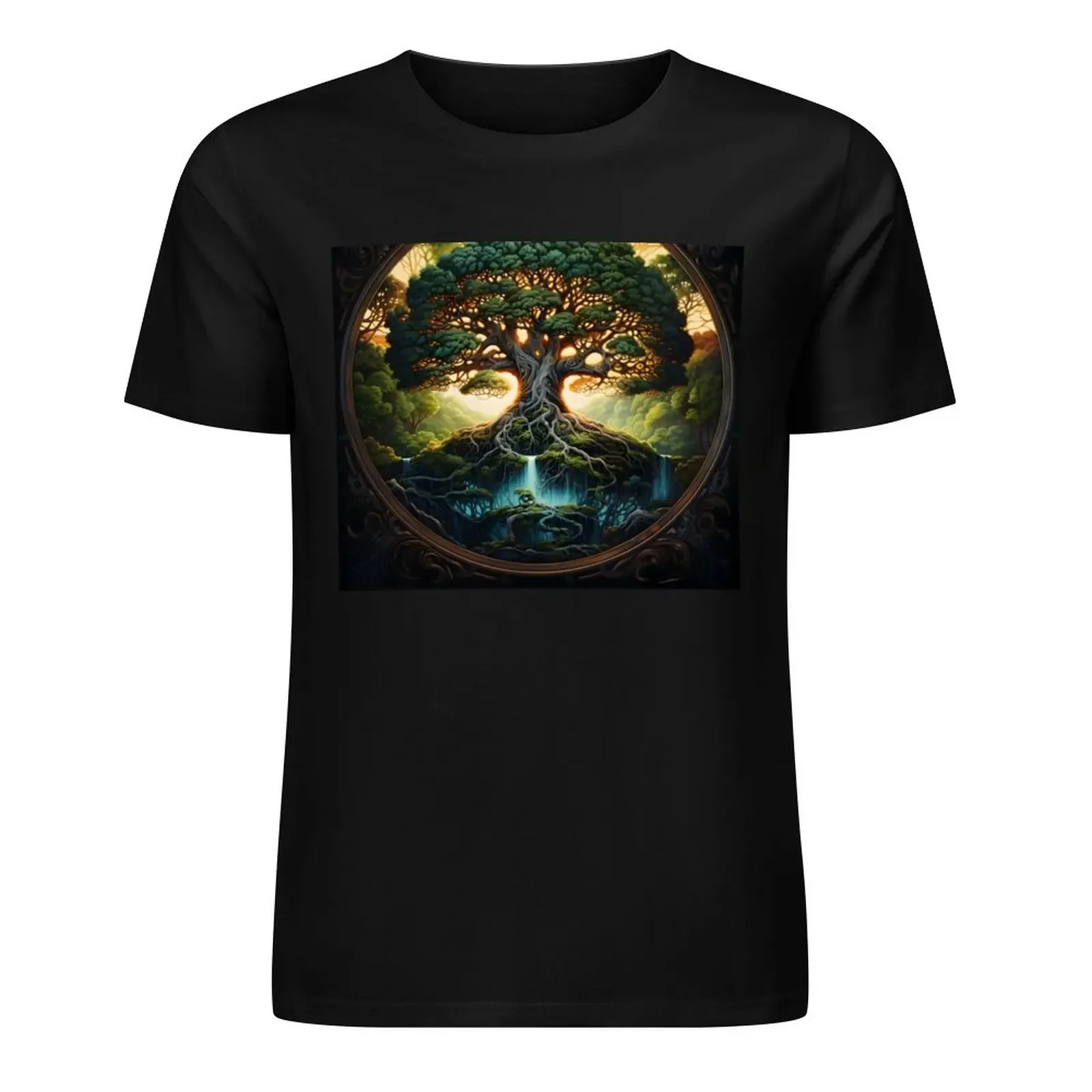 Great Tree of Life digital print T-Shirt man clothes customs vintage graphic tee baggy shirts mens white t shirts