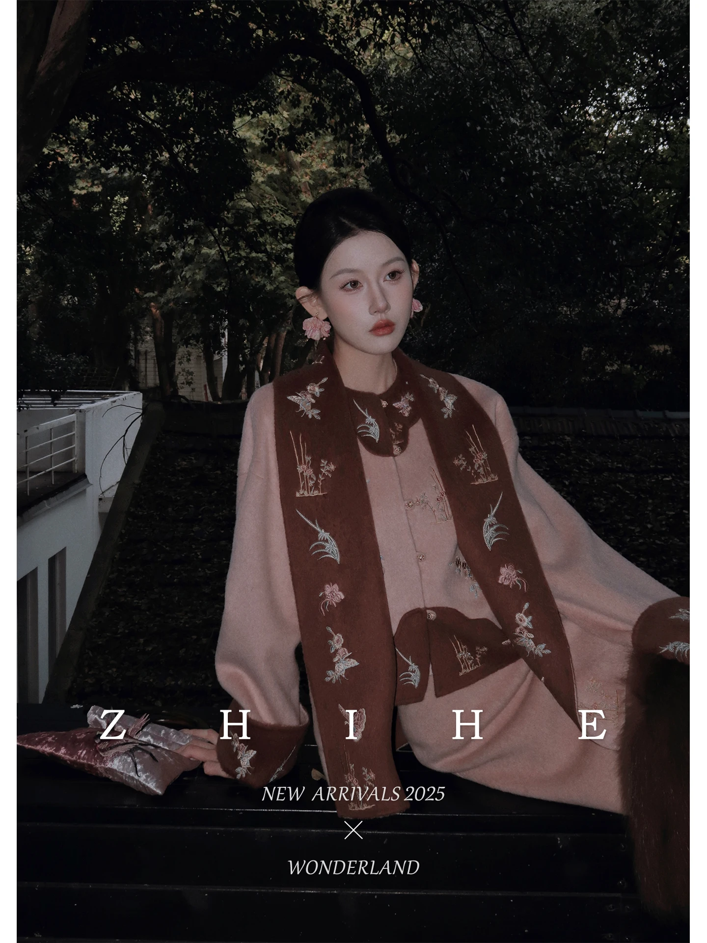 

Double-Sided Woolen Embroidered Vest Coat with Fur Collar by YuHuaXian from WuYanHe Chinese Sle Pure E-commerce Exclusive