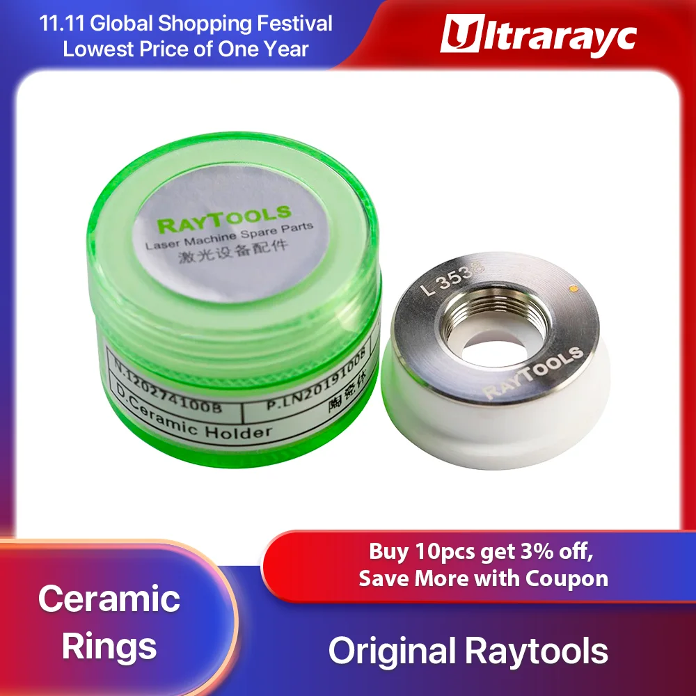 Ultrarayc Original Made Raytools Ceramic Nozzle Holder Dia.32mm 120274100B D28 120515099A for Raytools Fiber Laser Cutting Head