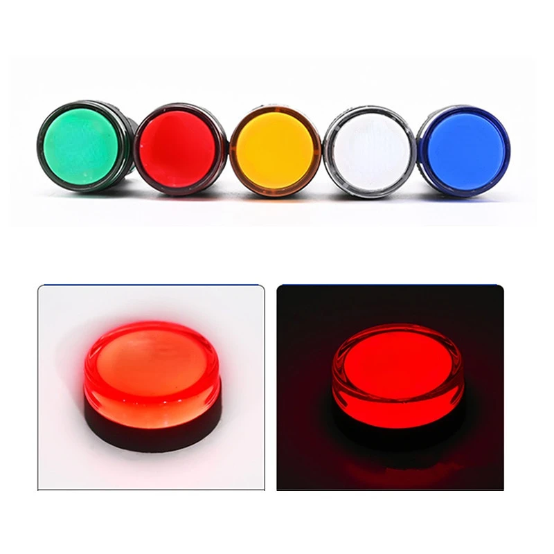 Small LED Power Signal Lamp AD16-22DS Waterproof Plastic Indicator Light AC/DC12V 24V 110V 220V Red Green Yellow Blue White 22mm