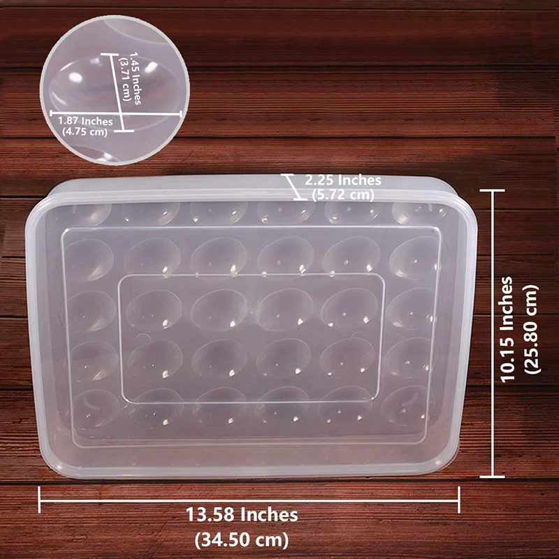AC23-Egg Container, Refrigerator Deviled Egg Tray Carrier With Lid For 60 Eggs - Plastic Fridge Stackable Portable 2 Pack
