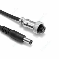 GX12-2 2pin Female Plug To 5.5 2.1mm DC Adapter 18AWG 1.5M Extenion Cable Aviation Cordset Panel Mount Circular Metal Aviation