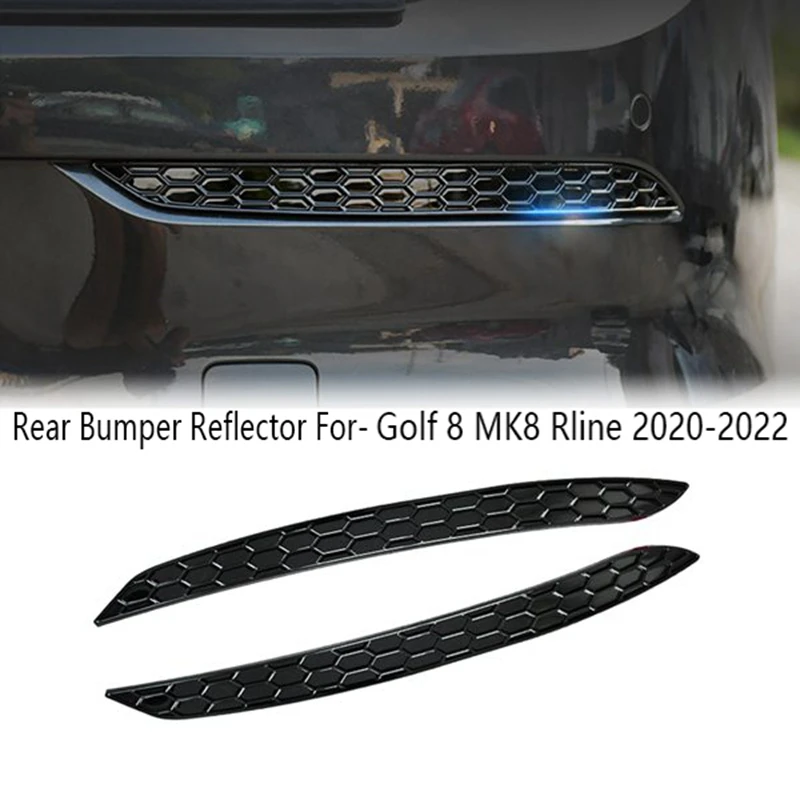 Rear Bumper Reflector Strips Honeycomb Reflector Strips For-VW Golf 8 MK8 Rline 2020-2022