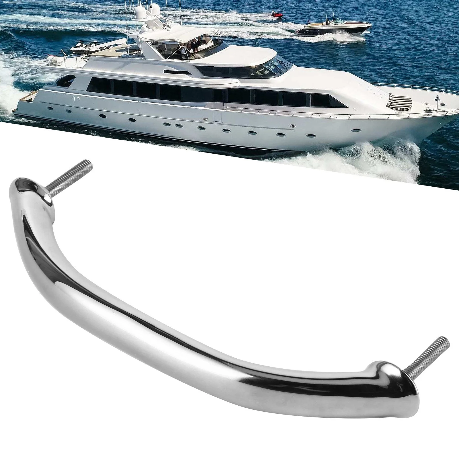 Marine Boat Handle Door Grab Bar Handrail Oval Stainless Steel Rail Grip for Hatch Deck