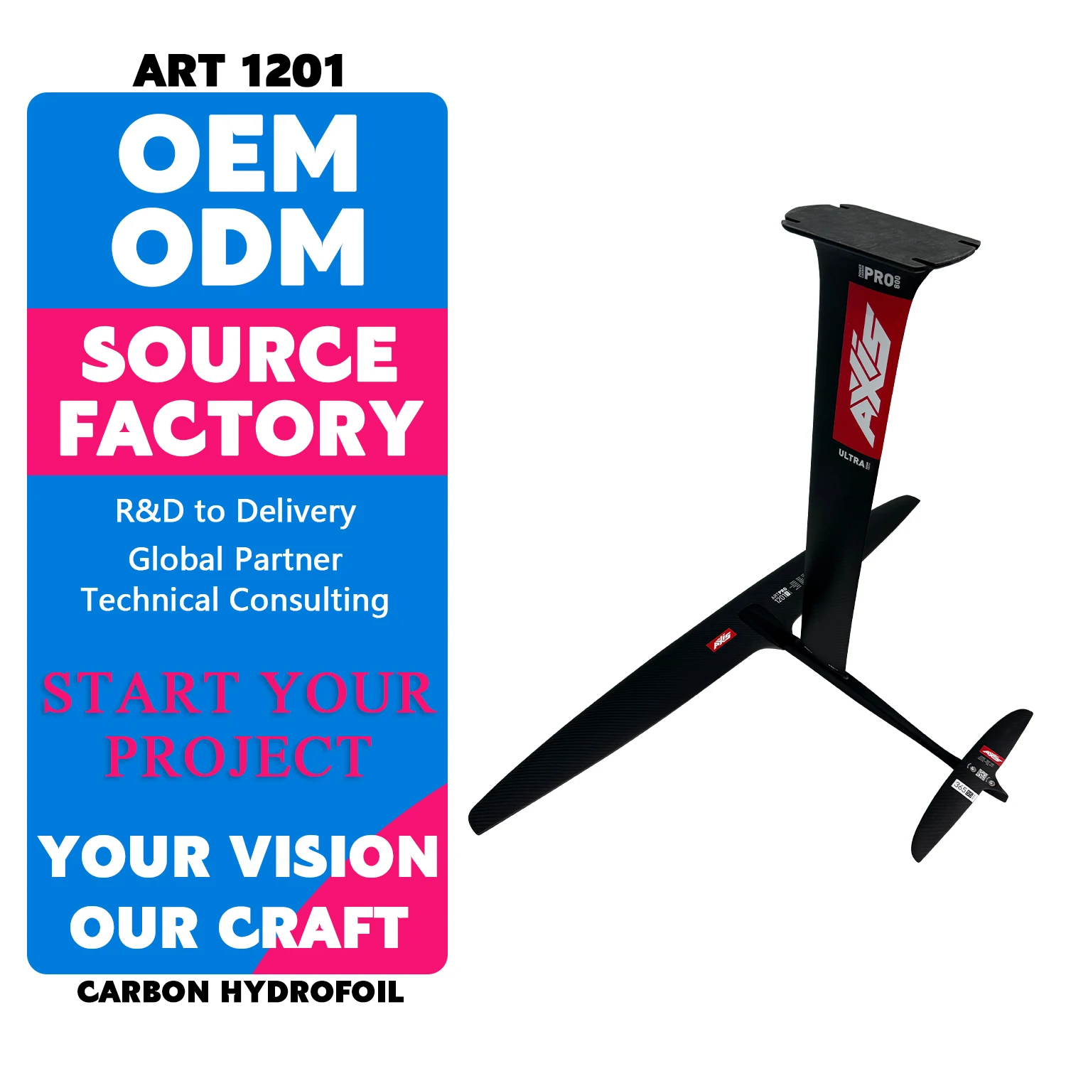 AXIS Pro 1201 Ultra UHM 80 90 High Modulus Carbon Mast Wing Efoil Surfing Surfboard Water Play Boat Kitesurf Foil Hydrofoil