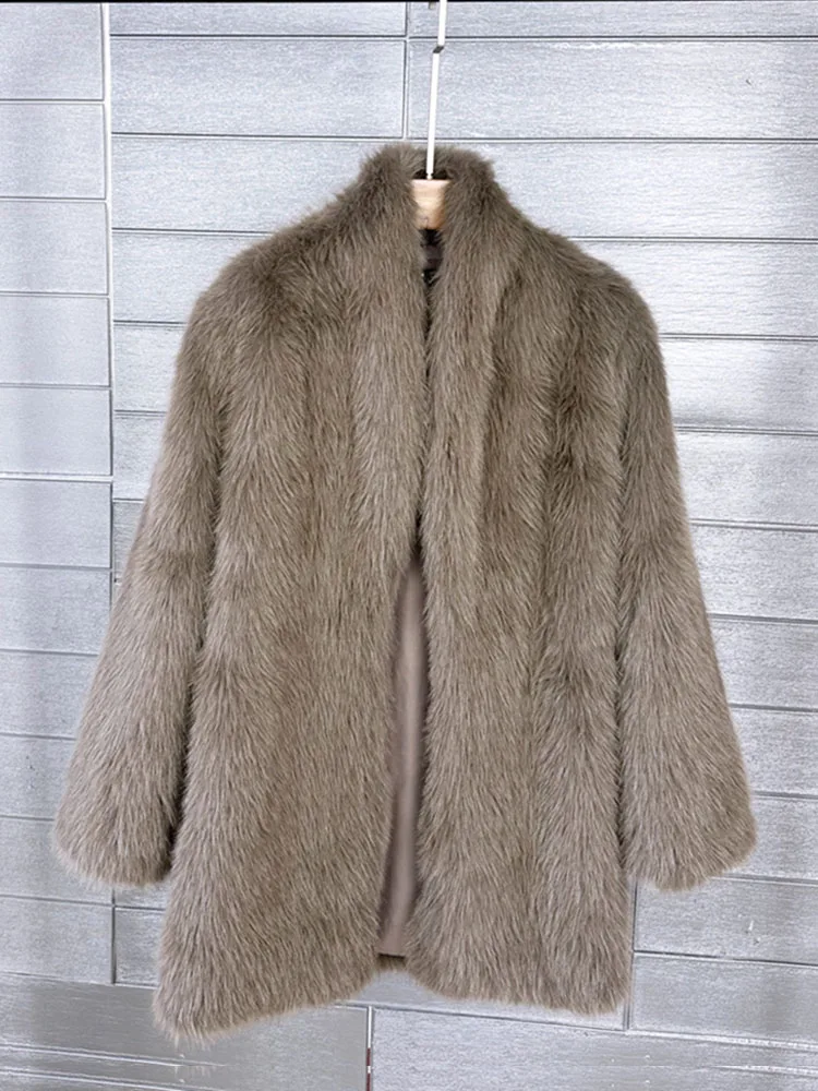 ZADORIN High Quality Warm Long Faux Fur Coats Womens Jacket 2024 Shawl Collar Women Faux Fur Coat Fluffy Fur Jacket Outerwears