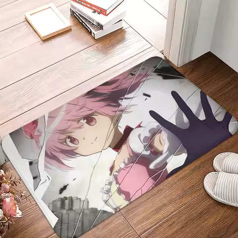 Cute Puella Magi Madoka Magica Anime Non-slip Rug Doormat Living Room Mat Hallway Carpet Bedroom Decor