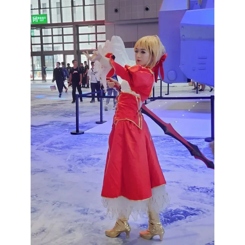 [مضحك] 110 سنتيمتر تأثيري أكل/اضافية آخر إنكور صابر نيرو سلاح أحمر بولي كلوريد الفينيل إيفا السيف نموذج أنيمي زي حفلة هدية لعبة MN1