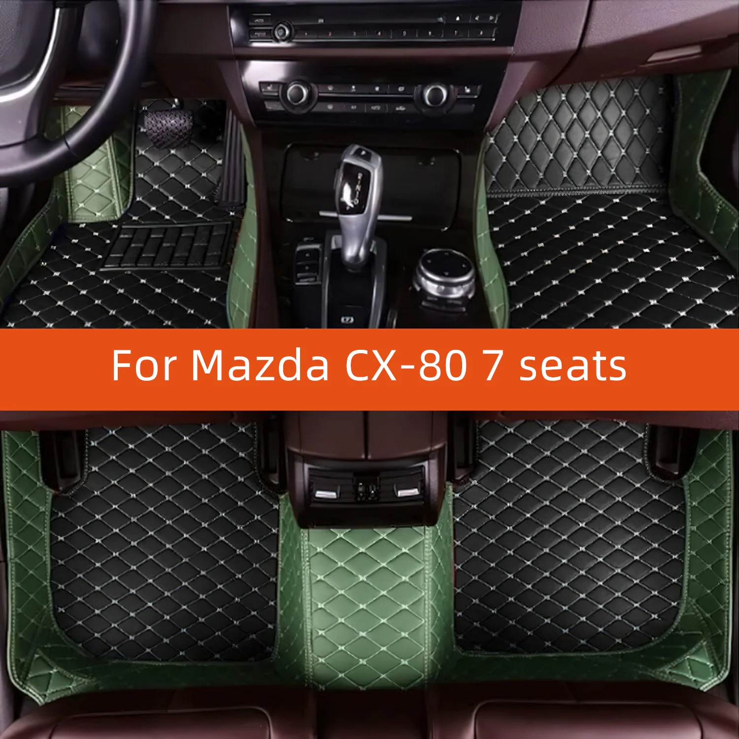 

The Custom Leather Car Floor Mat For Mazda CX-80 7 seats 2024 2025 2026 2027 Car Mat Interior Accessories