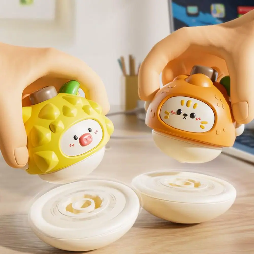 ลูกข่างผลไม้การ์ตูนพลาสติกหลากสี หมุนได้ ของเล่นเสริมพัฒนาการประสานมือและตา สำหรับเด็กและผู้ใหญ่