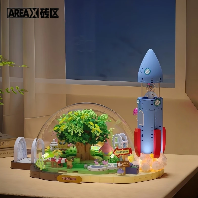 

AREAX Brick Area Building Blocks SpongeBob SquarePants Sandy's Dome Tree House Children's Toy Construction Collection Gift