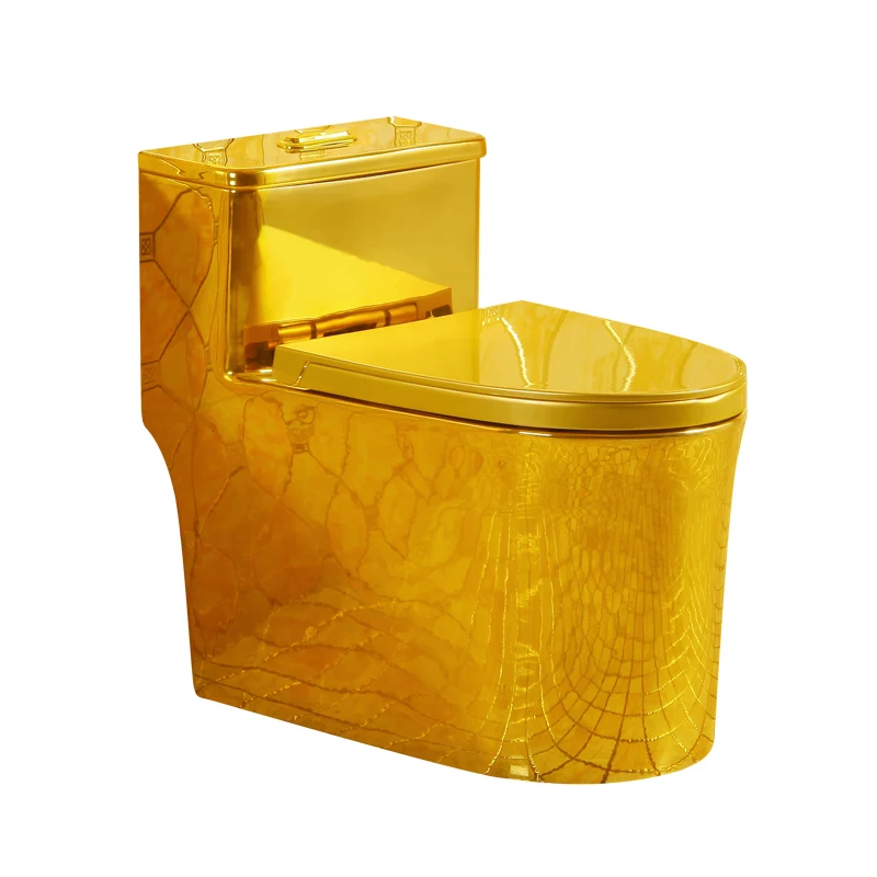 Golden egg-shaped toilet, personalized creative siphon-type yellow-gold toilet, egg-shaped pumping silent gold-plated toilet - Image 5