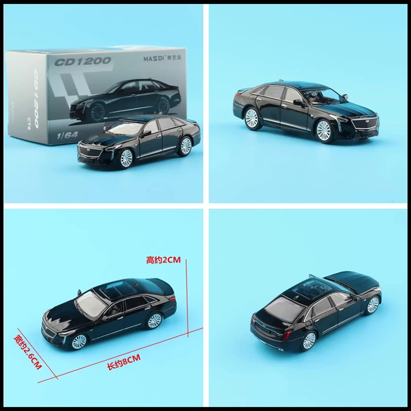 MASSDI aleación 1/64 escala Cadillac CT6 CD1200 CD1204 modelo de coche adulto colección clásica exhibición regalo recuerdo niño juguete