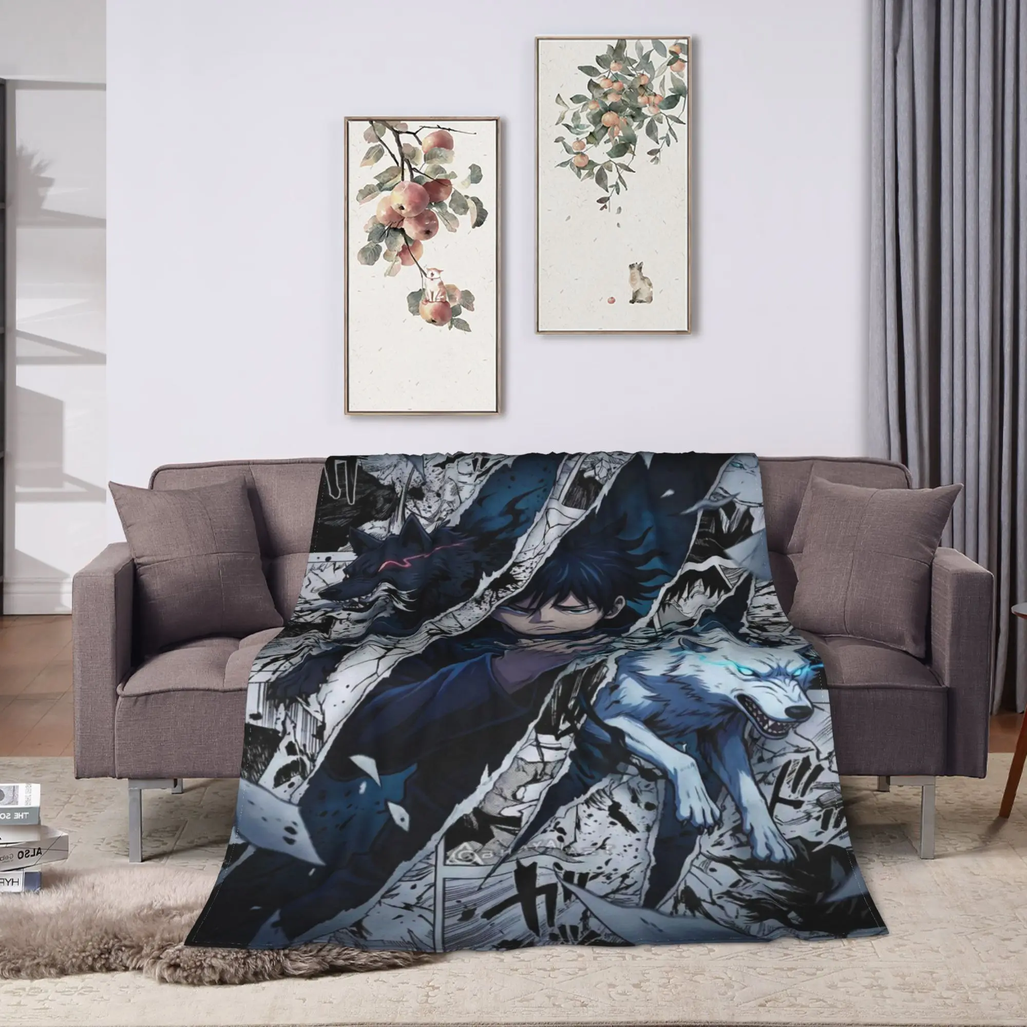 Megumi Fushiguro Warm Soft Blanket J-Jujutsus K-Kaisens Travel Plush Throw Blanket Bedroom Flannel Bedspread Sofa Bed Cover