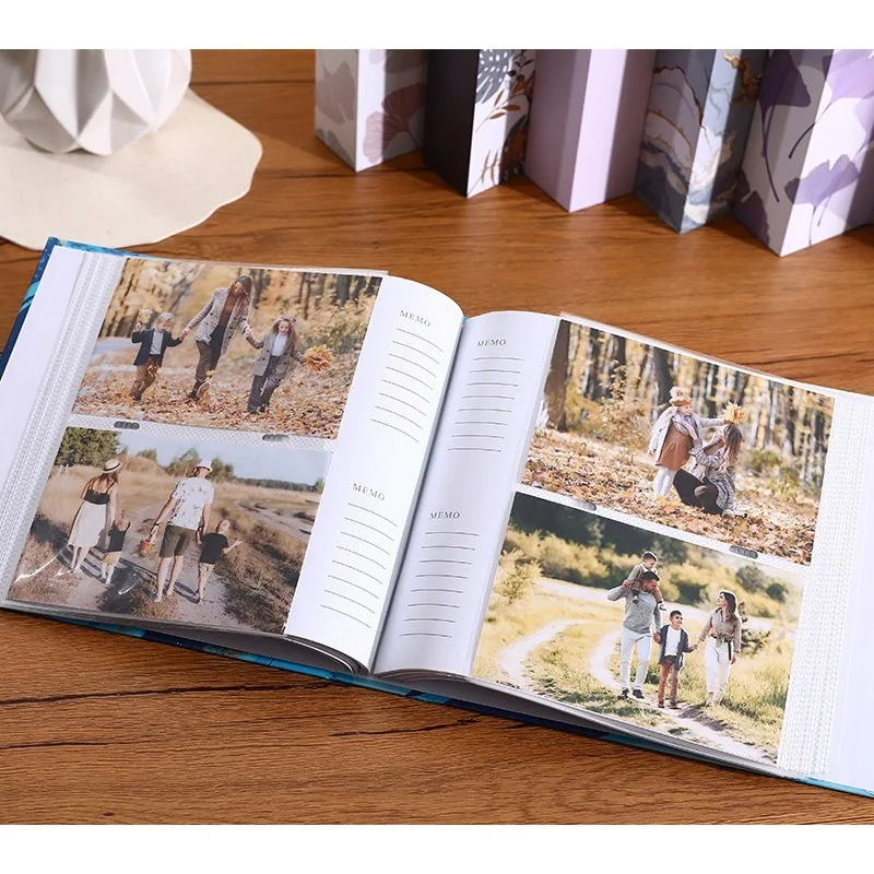 Large Capacity 6 Inch 200 Photos Photo Album Retro 4R Photo Book Handwritten Note Paper Core Scrapbook Storage Album