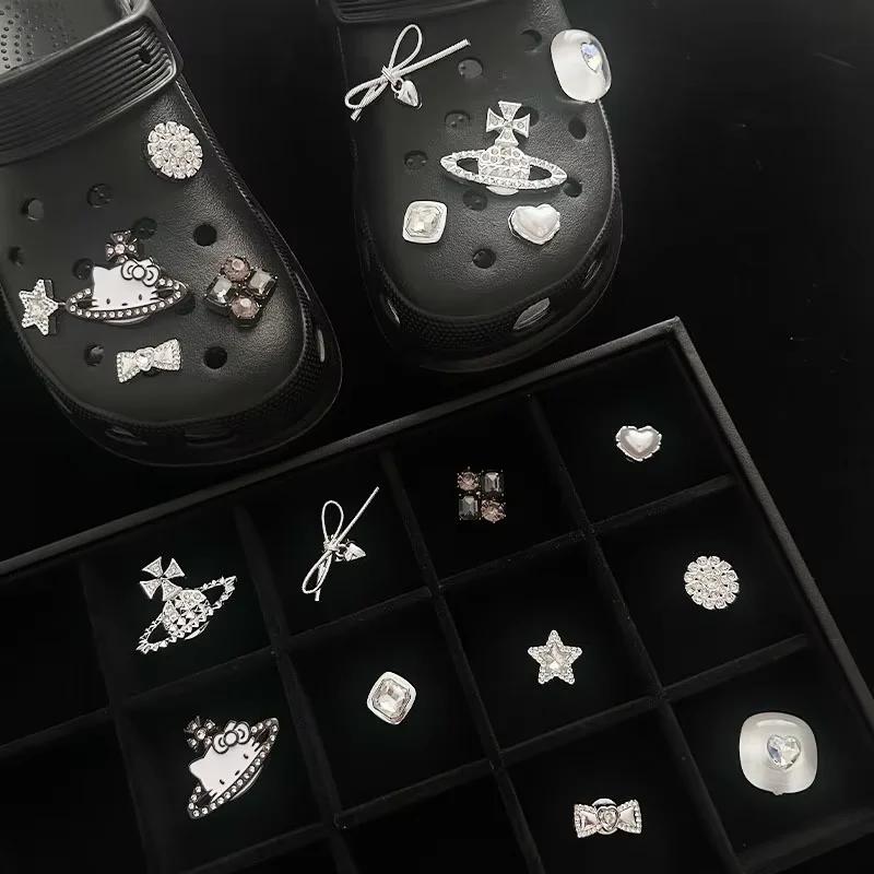 popular 10pcs cartoon cat design Shoe Charms PVC Waterproof Detachable Garden Shoe Accessories DIY Decor Gifts croc charm