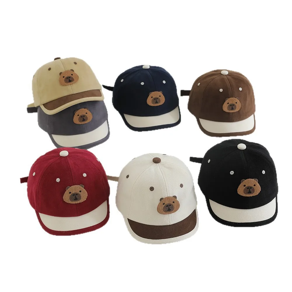 Miniso 春と秋のファッション対照的な子供の野球帽少年少女ベビー日焼け止め太陽の帽子かわいいカピバラ野球帽