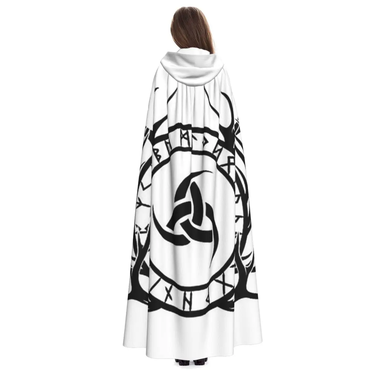 Тройной рог Одина Эктирнир, длинный плащ с капюшоном, средневековый костюм ведьмы, накидка для косплея, накидка на Хэллоуин, вампир, для взрослых, унисекс