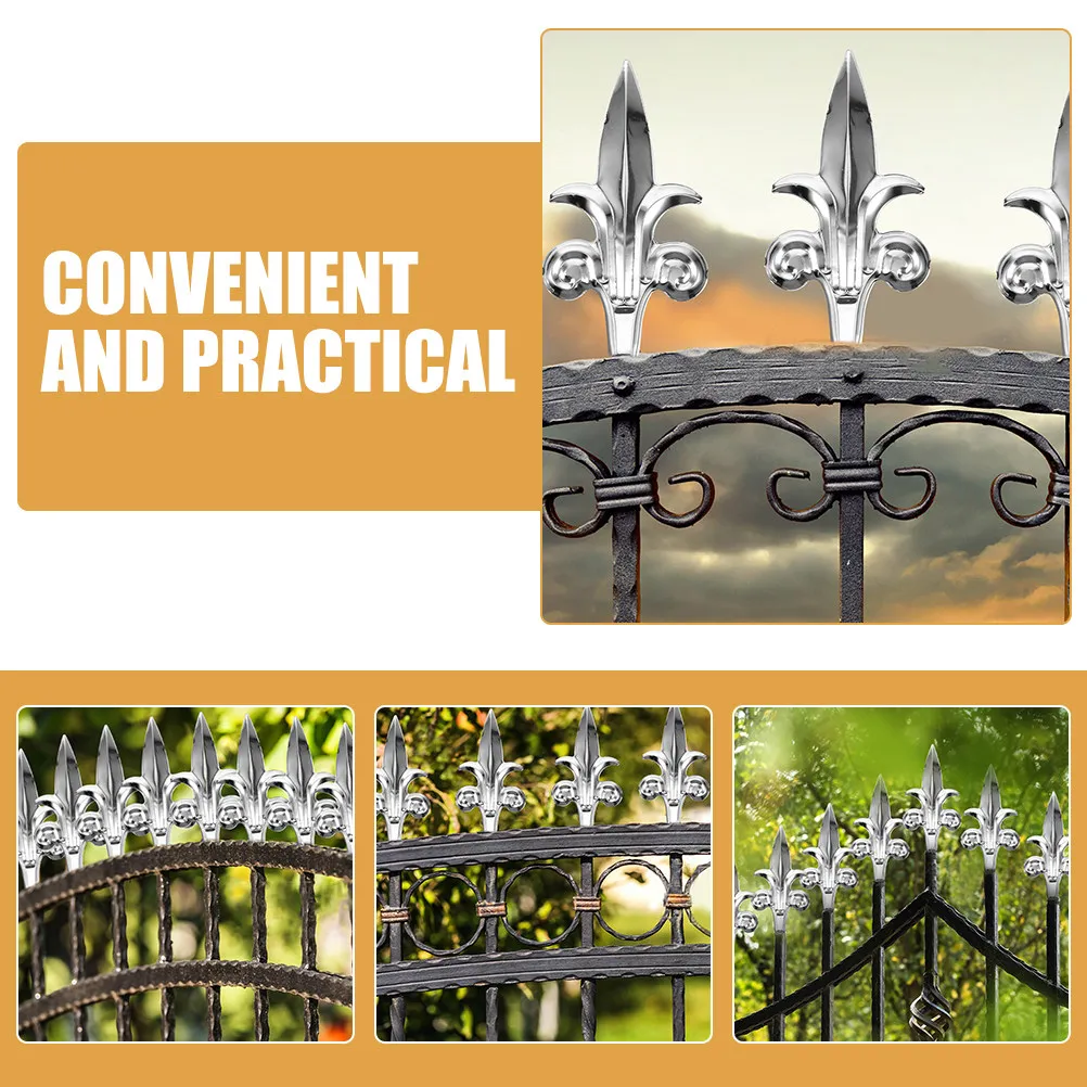 6Pcs European Style Fence Finials Pointed Topper Fence Decor Garden Gate Post Decoration Outdoor Yard Security Enhancer