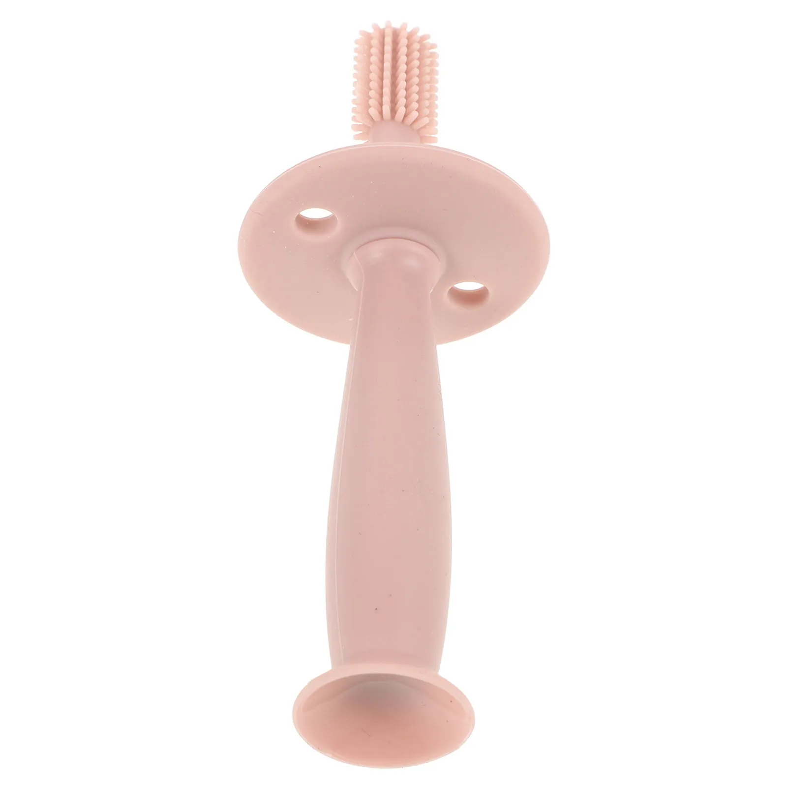 

1Pcs Baby Silicone Toothbrush Manual Protective Baffle Toddler Oral Care Soft Bristles Training Toothbrush Pink