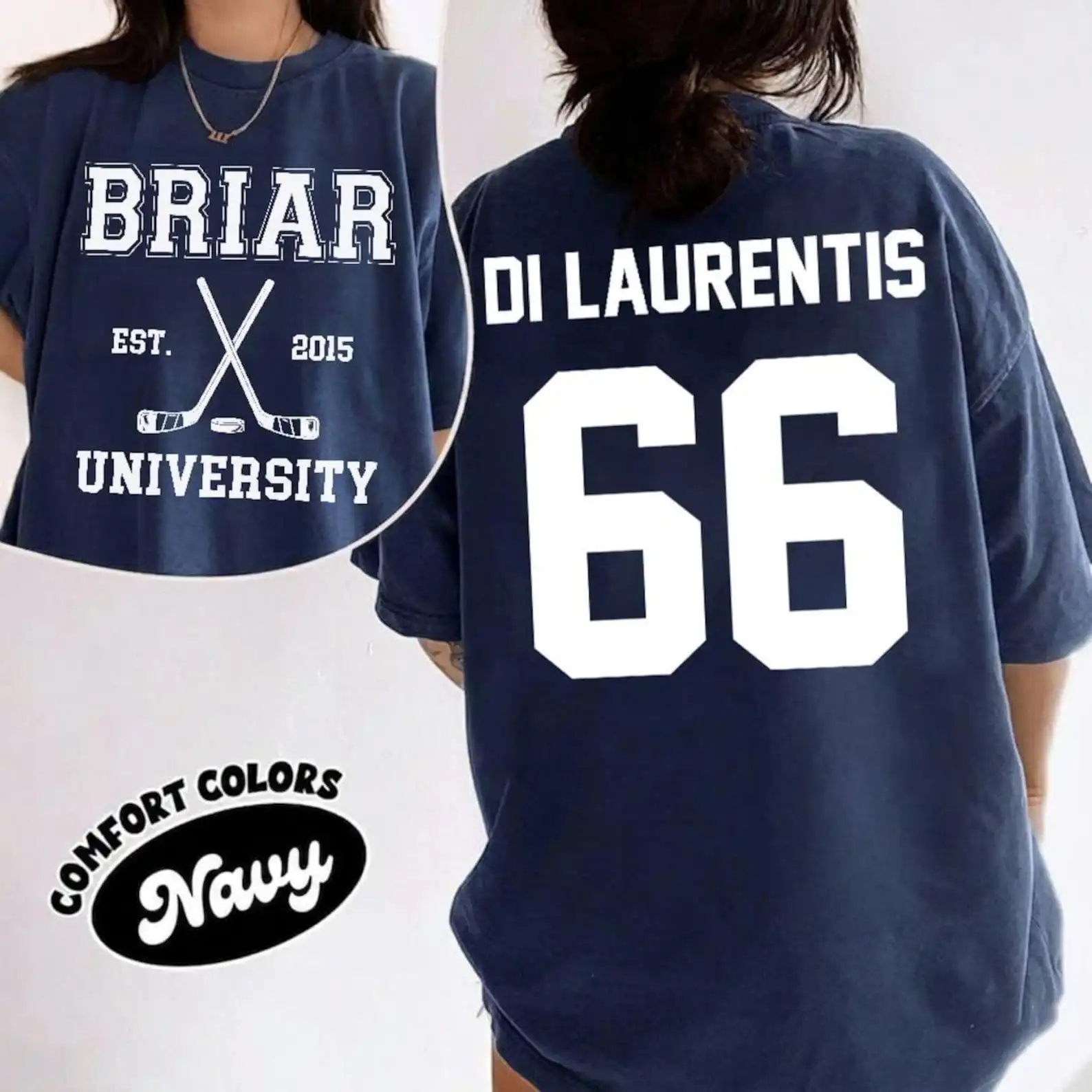 Di Laurentis 66 Briar University Hockey Shirt, Off Campus Bookish Merch, College Hockey Tournament Jersey Tee