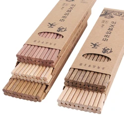10pairs Natural Chestnut Wood Chopsticks Set Japanese-style Sushi Handmade Wooden Chop Stick Value Gift Hashi Chopstick Sushi