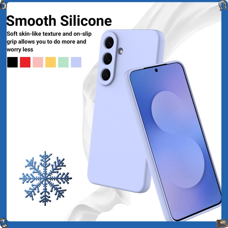 For Samsung Galaxy S26 FE Case ELVEV Liquid Silicone Anti-fingerprint Protective Back Phone Cover