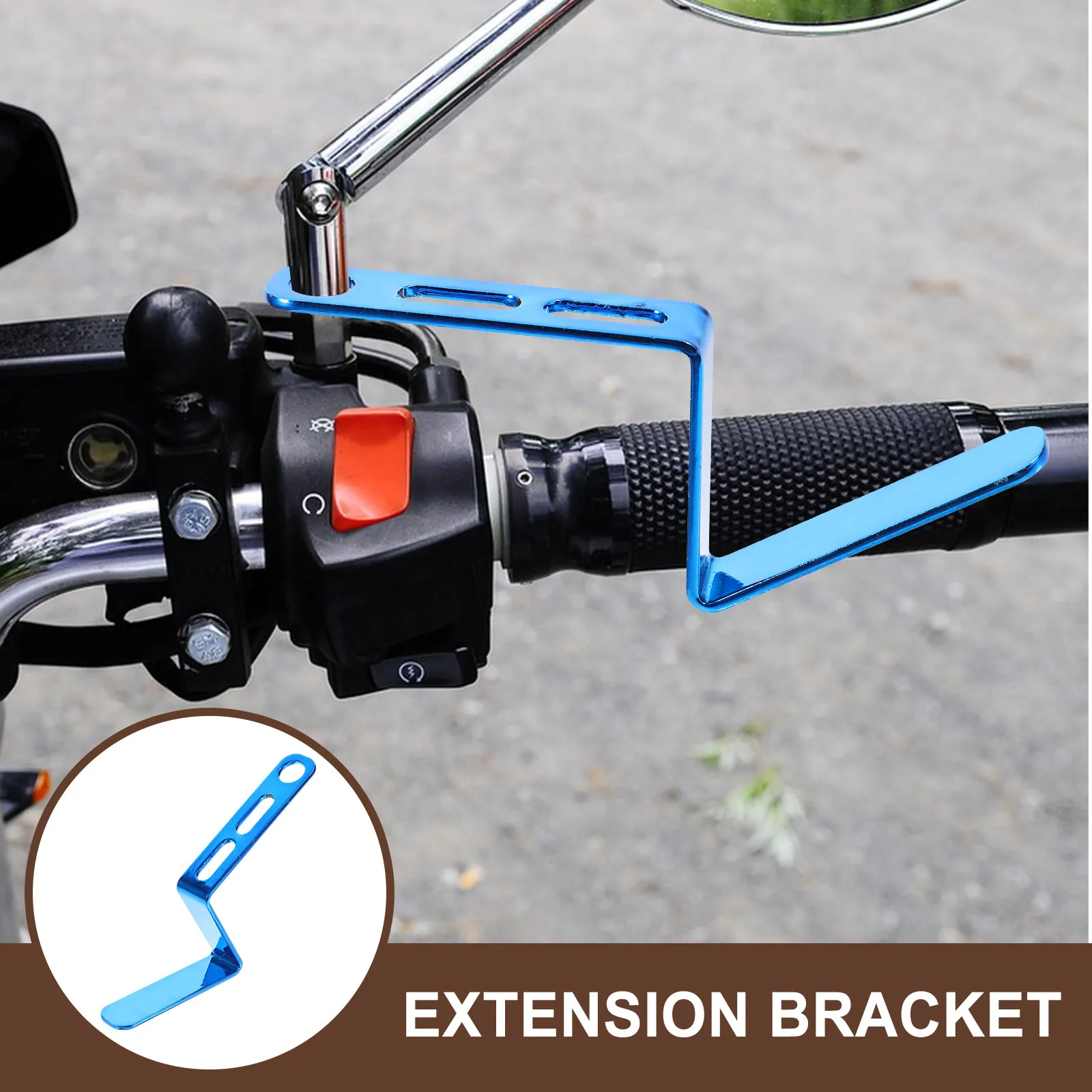 

Universal Motorcycle Extension Hook Aluminium Alloy Rearview Mirror Mount Bracket Blue Durable Motorbike Bracket for Headlight