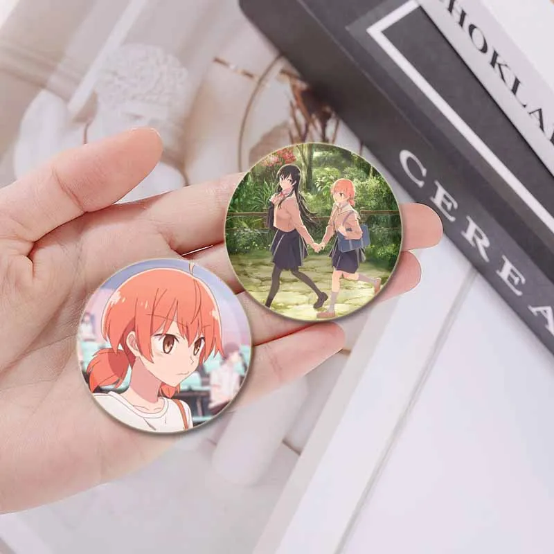32/44/58mm Anime Bloom Into You Simple Button Pin Snap in Design Brooch Daily Stylish Ornament Badge Gifts for Friends