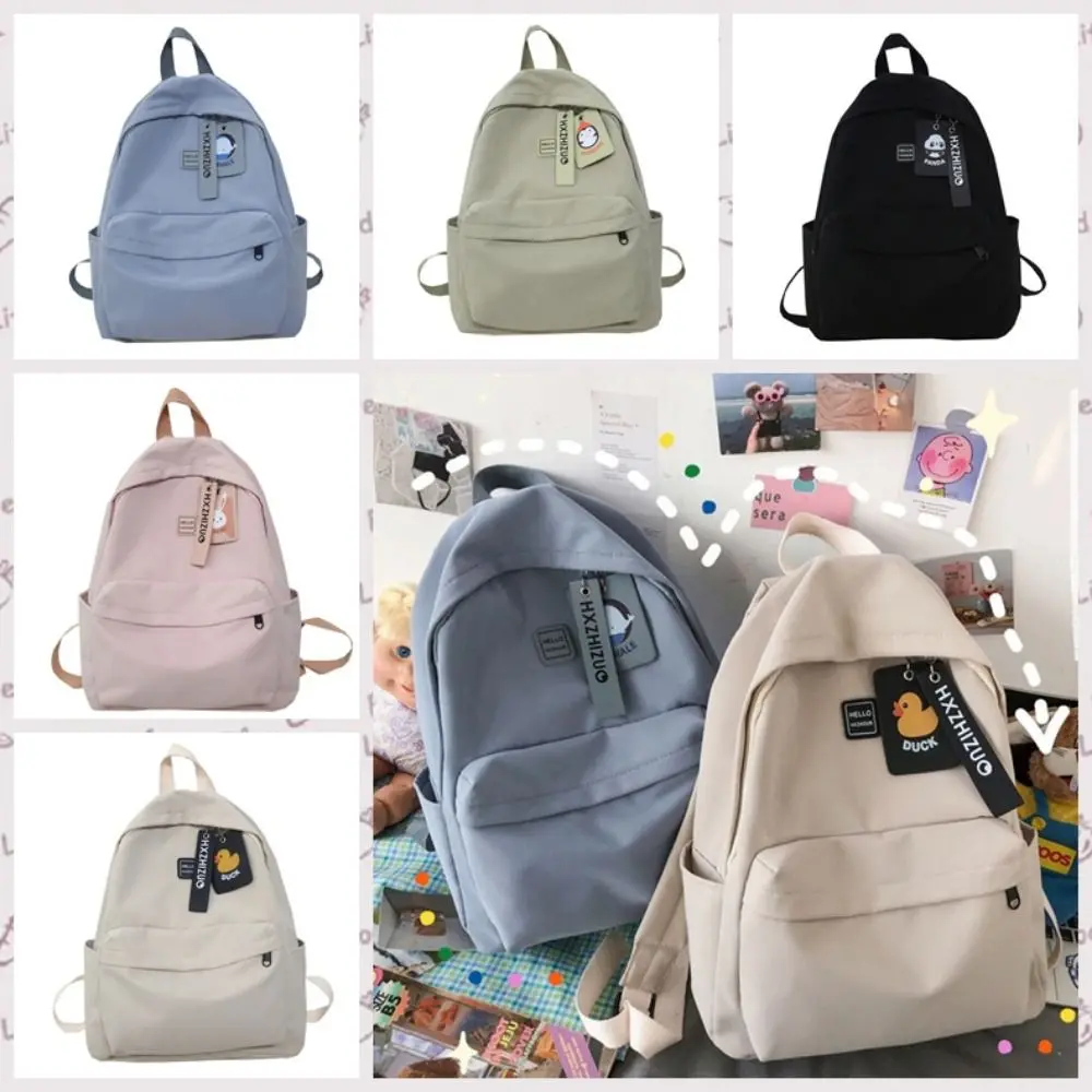 Simples náilon adolescente bookbag cor sólida à prova dwaterproof água mochila escolar grande capacidade menina mochila dos homens